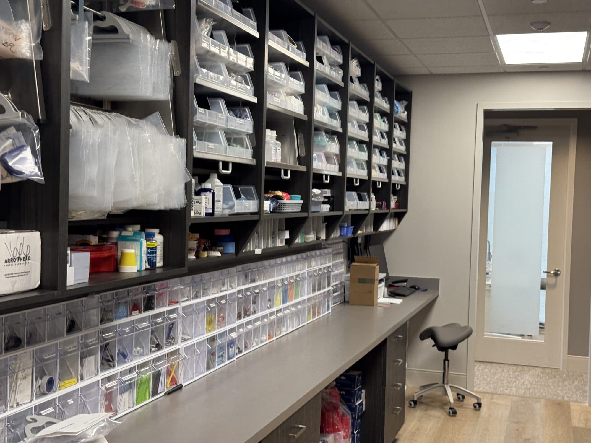 A fully stocked in-house clinical and lab suite
