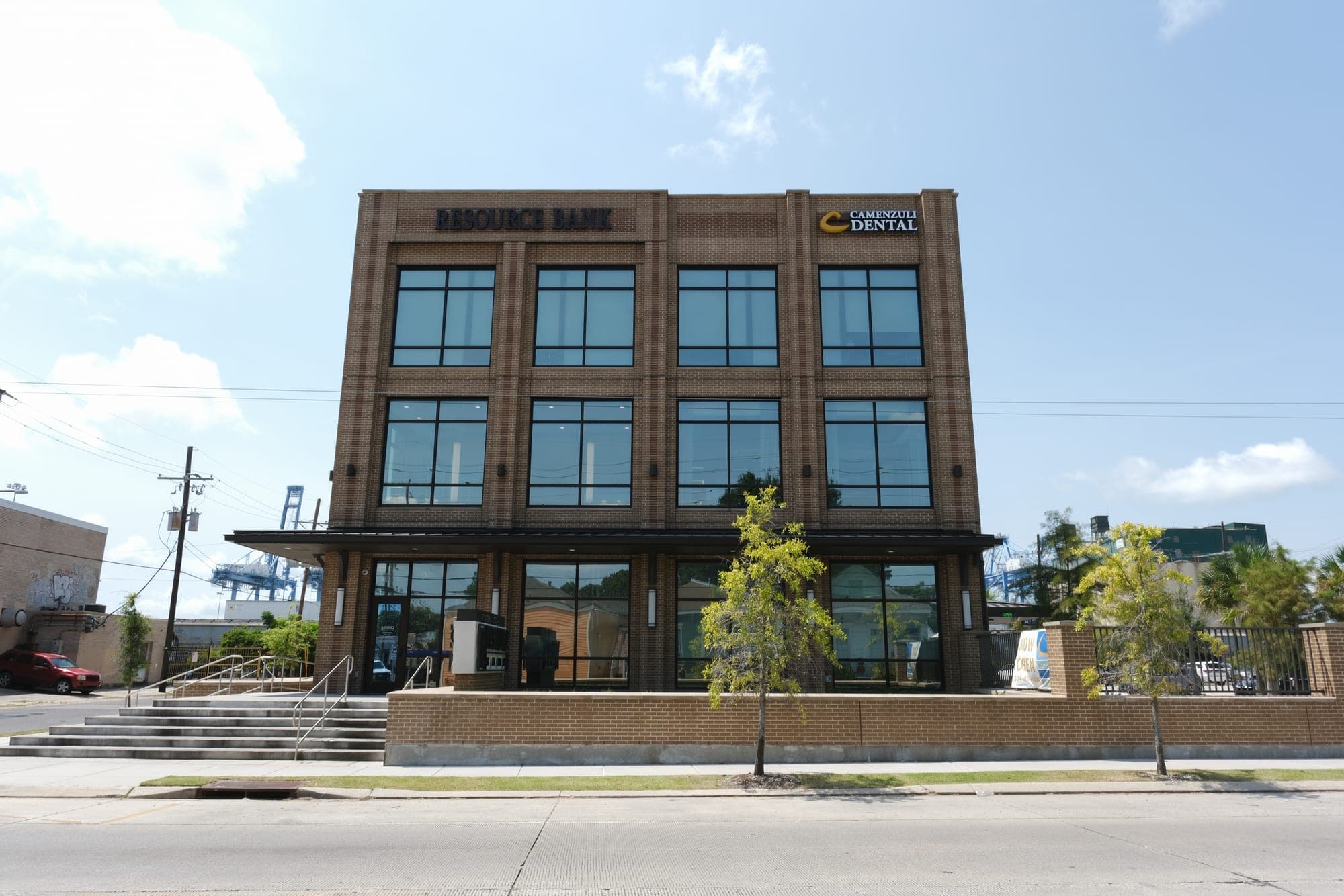 The exterior of the Camenzuli Dental Excellence building in Uptown New Orleans