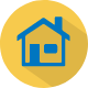 Blue animated house icon