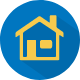 Yellow animated house icon