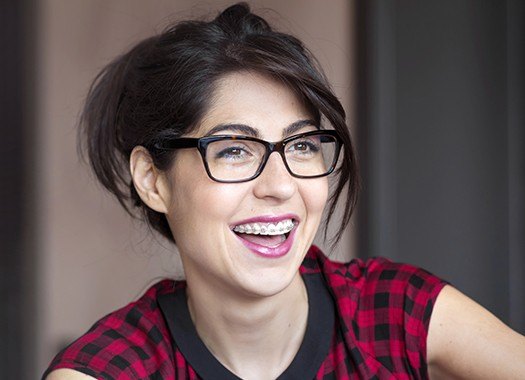 Woman with braces
