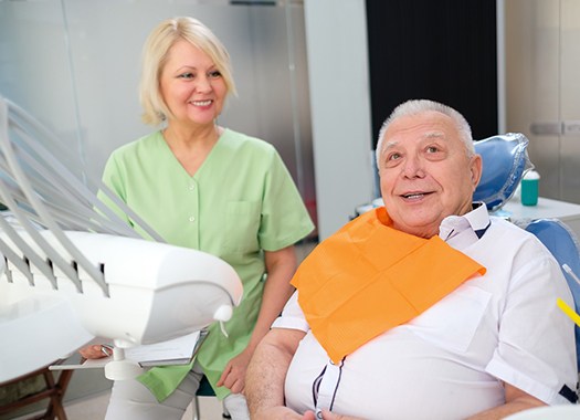 An older man at a dental appointment.