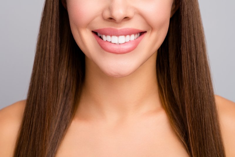 closeup of young woman smiling